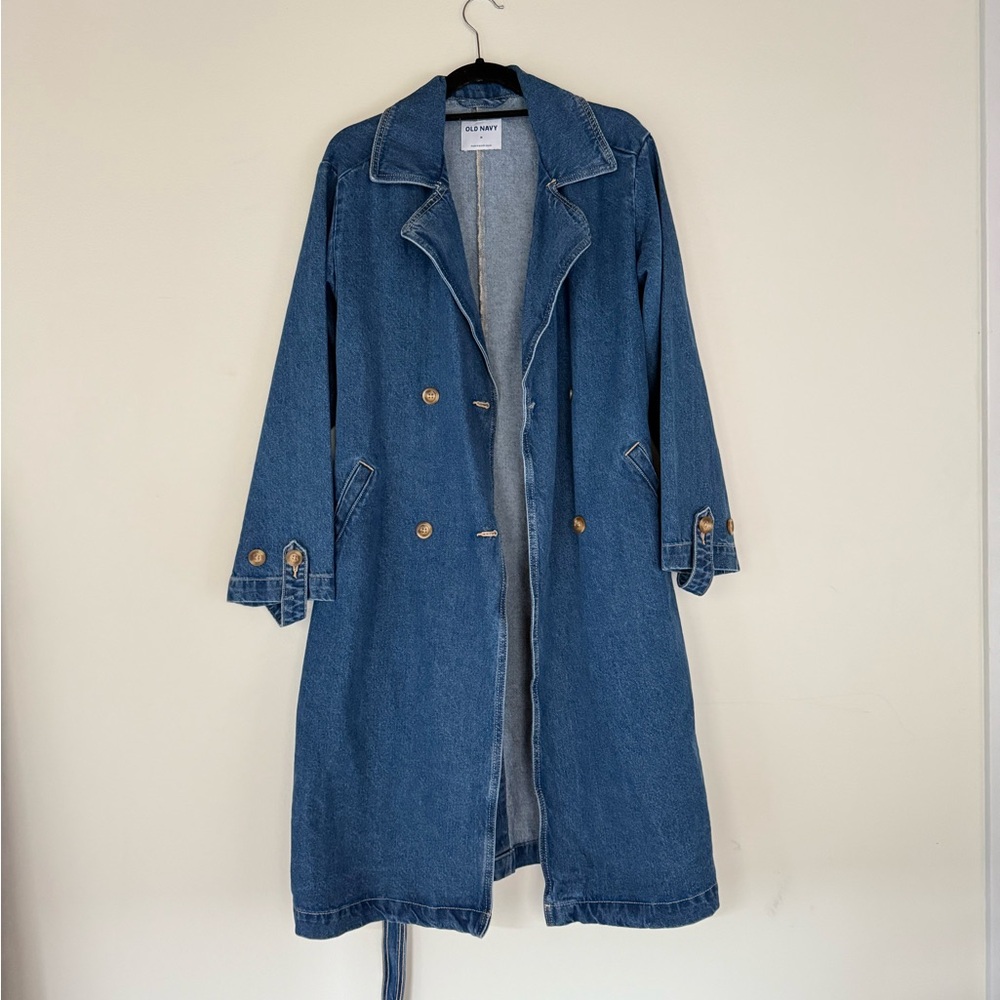 Denim trench
